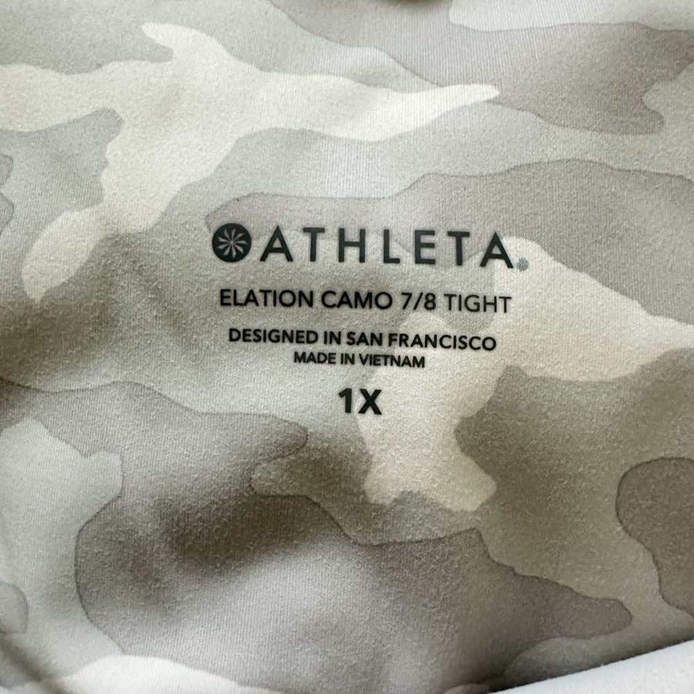 NEW Athleta Elation Camo 7/8 Tight Taupe Sz 1X, High Rise, UPF, Moisture Wicking - Picture 6 of 7